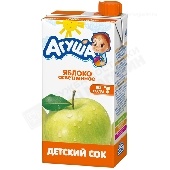 Сок "Агуша" яблоко осветленный б/сахара 500мл т/п с 3 лет