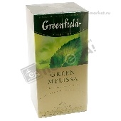 Чай "Гринфилд" пакет. зеленый Грин Мелисса мелисса/мята/лимон 25пак.*1,5г