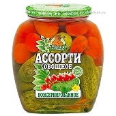 Ассорти овощное "Медведь любимый" томаты + огурцы 720мл ст/б