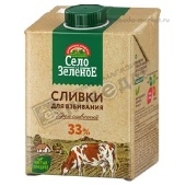 Крем сливочный "Сливки д/взбивания" ультрапастер. 33% 500г п/п Село Зеленое