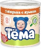 Пюре мясное "Тема" говядина с языком 90г ж/б с 8 мес.