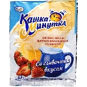Каша "Минутка" овсяные хлопья с клубникой со сливками 43г Кунцево