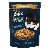Корм д/кошек "Феликс" мясные ломтики с курицей 75г