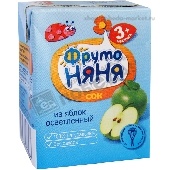 Сок "Фруто Няня" яблоко осветл. б/сахара 200мл т/п с 4 мес.
