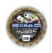 Сельдь филе-кусочки в масле 500г пл/б Шкипер