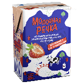 Коктейль молочный "Молочная речка" 2% 200г клубника со сливками ультрапаст. т/п