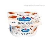 Паста творожная десерт. 3,5% 120г кокос-миндаль п/ст Савушкин