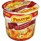 Пюре картофельное "Роллтон"с мясным вкусом 40г стакан
