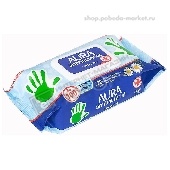 Салфетки влажные "Аура" 72шт антибактериальные