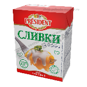 Крем сливочный "Сливки для соуса" ультрапастер. 23% 200г т/п Президент
