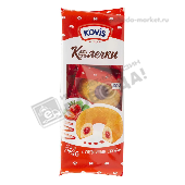 Пирожные бисквитные "Колечки" с клубничным джемом 240г Ковис