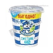 Сметана "Простоквашино" 15% 300г п/ст