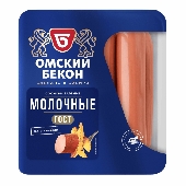 Сосиски "Молочные" 380г МГА ГП Омский Бекон