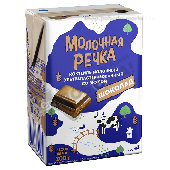 Коктейль молочный "Молочная речка" 2% 200г шоколадный ультрапаст. т/п