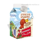 Биойогурт "Лузинская крыночка" фруктовый 2,5% 450г лесная земляника п/п