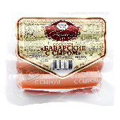 Сосиски "Баварские с сыром" 350г в/у Сиб.колбасы