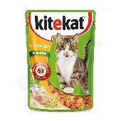 Корм д/кошек "Китекет" с курицей в желе 85г (пауч)