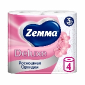 Бумага туалетная "Земма/Зева Делюкс" 3сл. 4шт с ароматом орхидеи