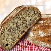 Хлеб пшенично-ржаной с семенами льна ремесленный