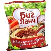 Лапша "Биг Ланч" с ароматной говядиной,грибами и зеленью 75г пакет