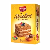 Торт песочный "Медовик классический" 340г кор. Русская нива