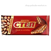 Шоколад "Степ" молочный арахис и карамель 80г