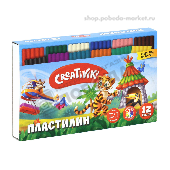Пластилин 12 цв. 180г 46498 Креативики
