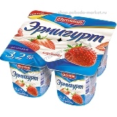 Продукт йогуртный "Эрмигурт" 3,2% 100г клубника п/ст