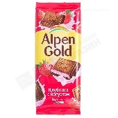 Шоколад "Альпен Гольд" молочный с клубнично-йогуртовой начинкой 80г