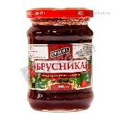 Ягода протертая с сахаром "Стоевъ" брусника 280г ст/б