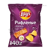 Чипсы "Лейс" рифленые Лосось в сливочном соусе  140г м/у