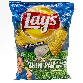 Чипсы "Лейс" рифленые Сметана и лук 140г м/у