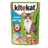 Корм д/кошек "Китекет" с рыбой в соусе 85г (пауч)
