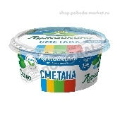 Сметана "Лужайкино" 15% 180г п/ст