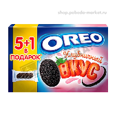 Печенье "Орео" 228г с какао и начинкой со вкусом клубники