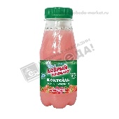 Коктейль молочно-соковый "Добрый Кашалот" 0,1% 250г клубника-малина ультрапаст. бут.